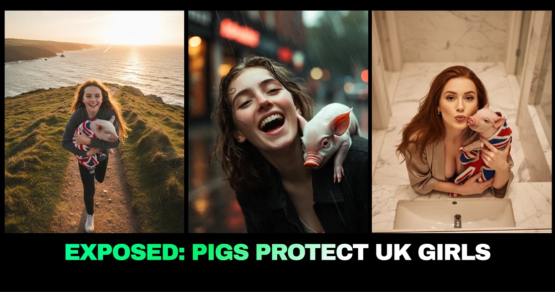 Grok Imagine Prompts – Pigs Protect UK Girls from Muslim Grooming Gangs & Grooming Scandals