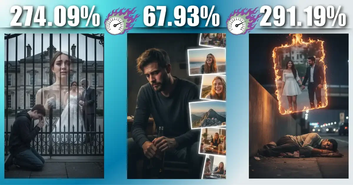 Compilation for themes like class difference, drunk-vs-happy ex, and sleeping on a footpath, for ultimate sad photography using Google Gemini.