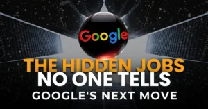 A dark, high-contrast thumbnail showing a Google logo over skyscrapers with the text "THE HIDDEN JOBS NO ONE TELLS," representing the unlisted Google Quantum AI Jobs 2026 and the Tech Skills for $500K Salary.