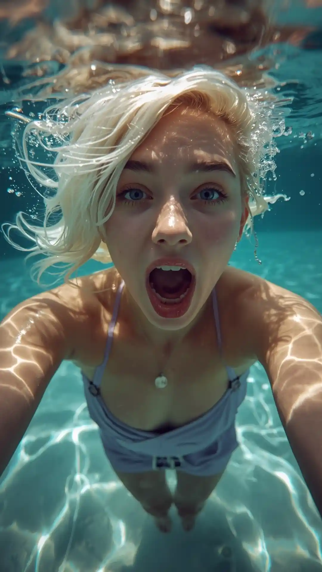 Brunette swinging on jungle vine with orbital motion using copy paste Grok AI prompts for adventure girl energy