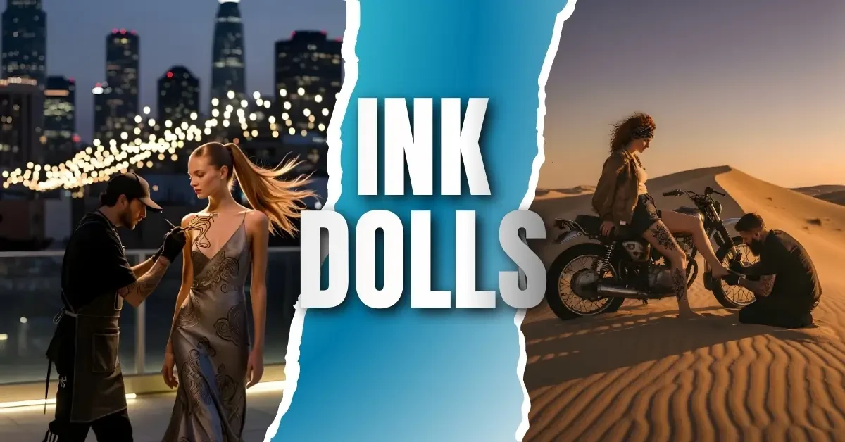 Gritty cinematic still of a girl on a motorcycle in the desert at sunset getting a rose tattoo, generated using powerful Tattoo Prompts.