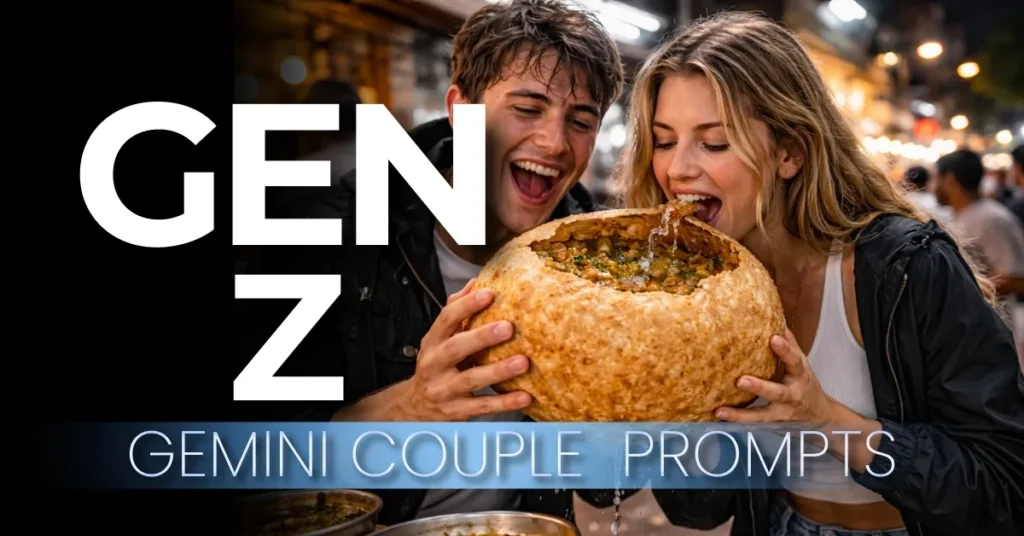 Best 10+ Gemini Gen Z couple Prompt list for Urban surrealism photography and Vibrant Gen-Z Palettes.