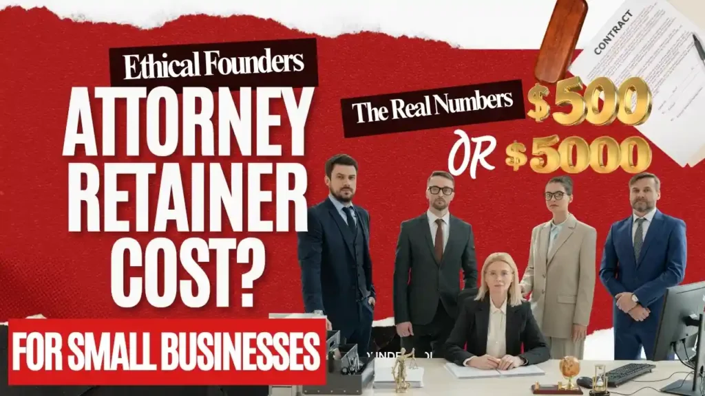 Small Business Attorney Retain: owners often struggle to estimate legal expenses before hiring an attorney. This Ethical Founder guide breaks down real attorney retainer costs in the United States, helping entrepreneurs understand typical pricing, monthly retainers, and what influences the overall cost of long-term legal support.